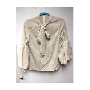 SHEIN beige blouse with puffy sleeves